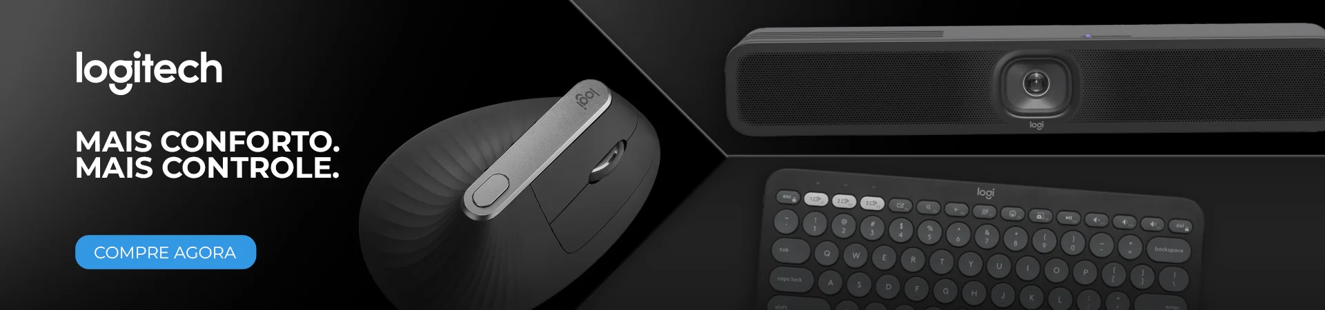 Banner Logitech Ergonomia e Conforto