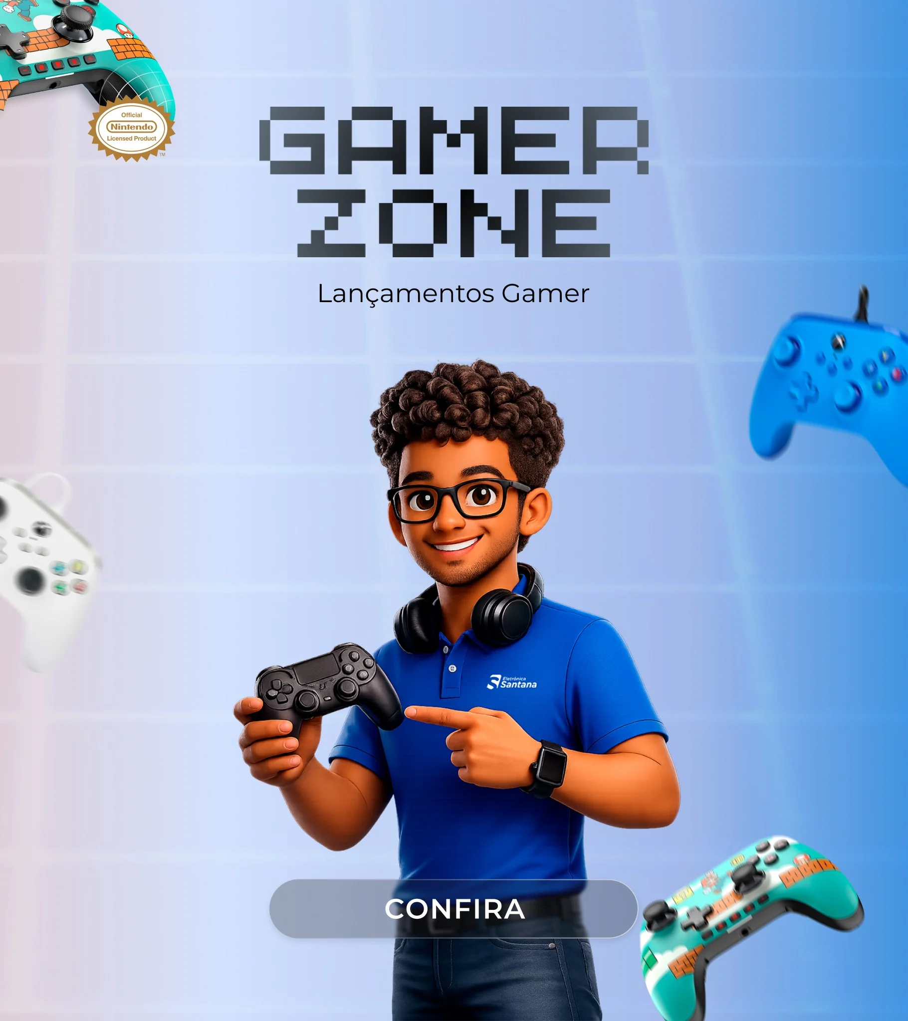 Banner Mobile Gamer Zone - Eletrônica Santana