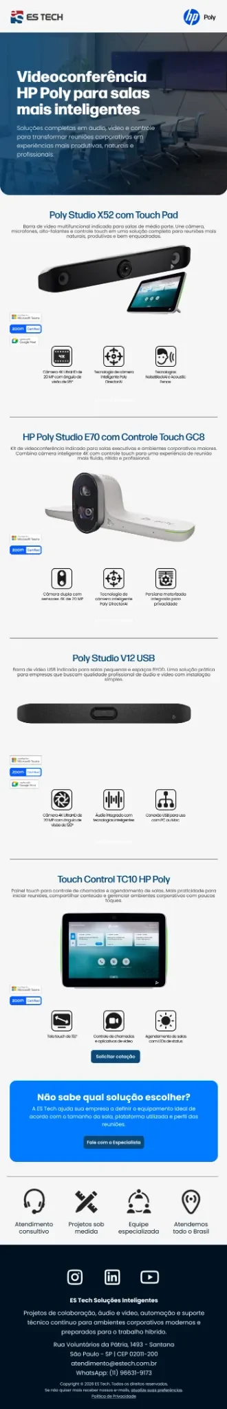 E-mail Marketing Salas Inteligentes HP Poly
