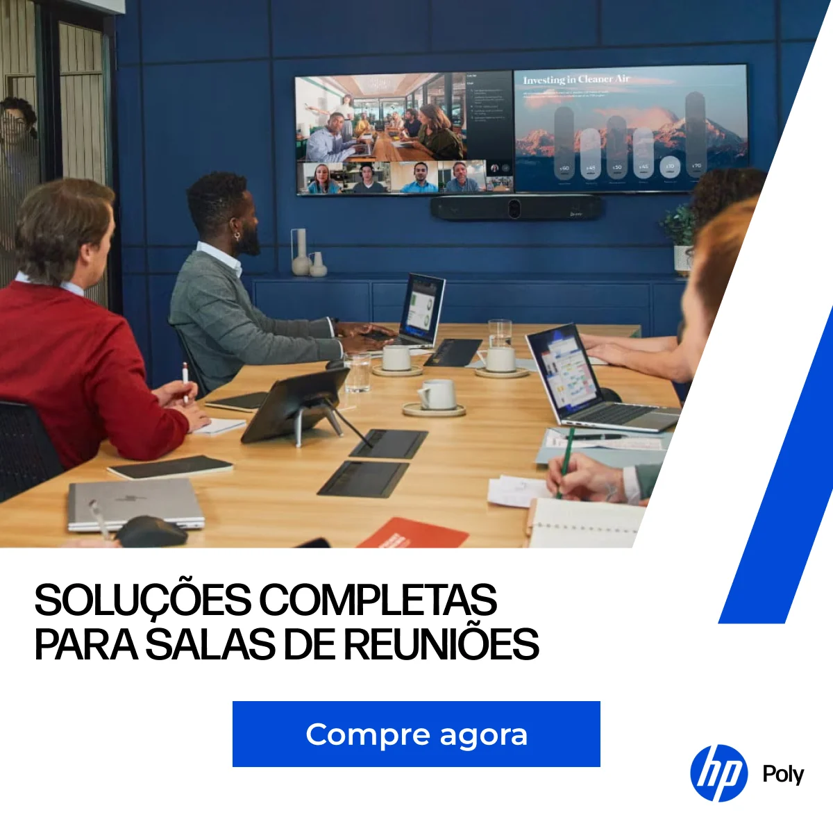 Post Redes Sociais Soluções HP Poly Salas de Reunião