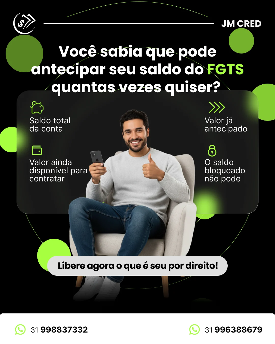 Post Redes Sociais Antecipação FGTS JM Cred