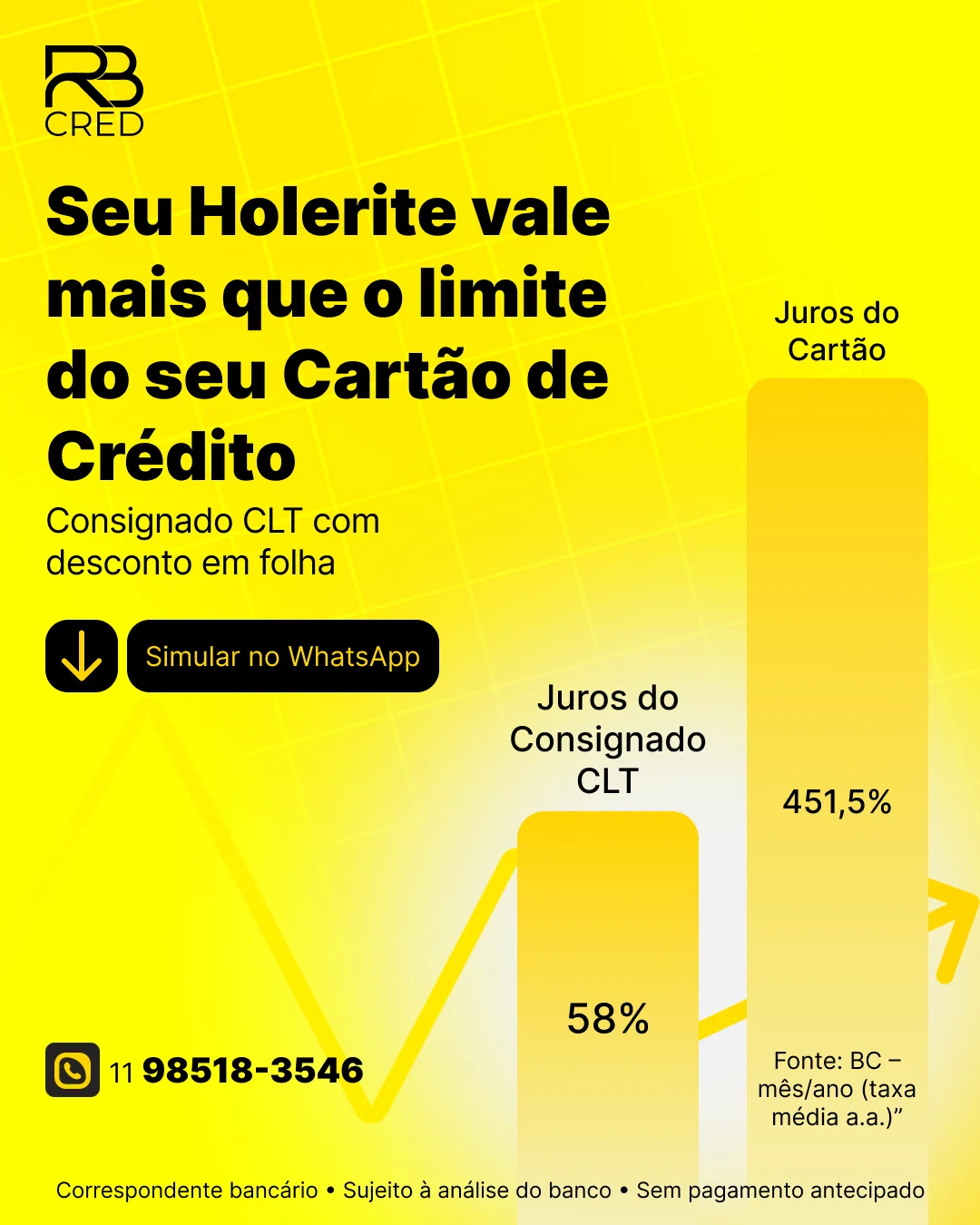 Post Redes Sociais Consignado CLT RB Cred